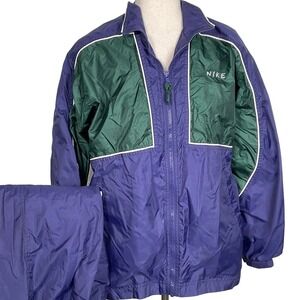Nike Tracksuit Set Women S 4-6‎ Blue Green Windbreaker Jacket Pants Lined
